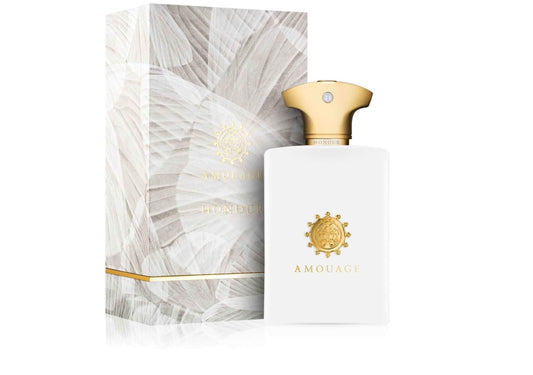 Honour For Men Eau De Parfum The subtly elegant Amouage Honour Eau de Parfum tells a story filled with powerful emotions and memories. Hidden in the innocent white bottle is a fragrance of humility and tenderness inspired by the opera Madame Butterfly. A