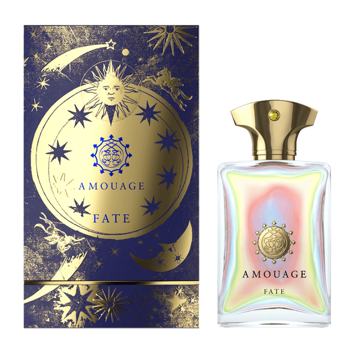 Fate For Men Eau De Parfum The spicy men's Eau de Parfum Amouage Fate introduces an entirely new dimension to masculine fragrances. The unique combination of the finest essences will highlight your innate charm, which awakens as night falls. This fragranc