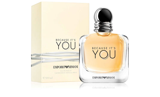 Because It's You Eau de Parfum Armani Because It's You is a sensual and sweet women's fragrance that radiates tenderness and femininity. This perfume is a blend of floral and fruity notes with woody accents. Top Notes: The fragrance opens with raspberry a